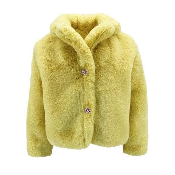 Lola + The Boys LITTLE MISS SUNSHINE FAUX FUR JACKET - Picture 3 of 3